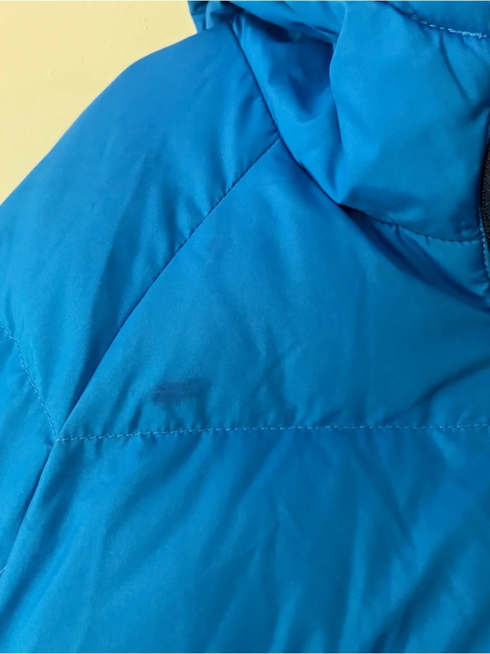 Boys The North Face Down Puffer Jacket XS Blue Lightweight Hooded